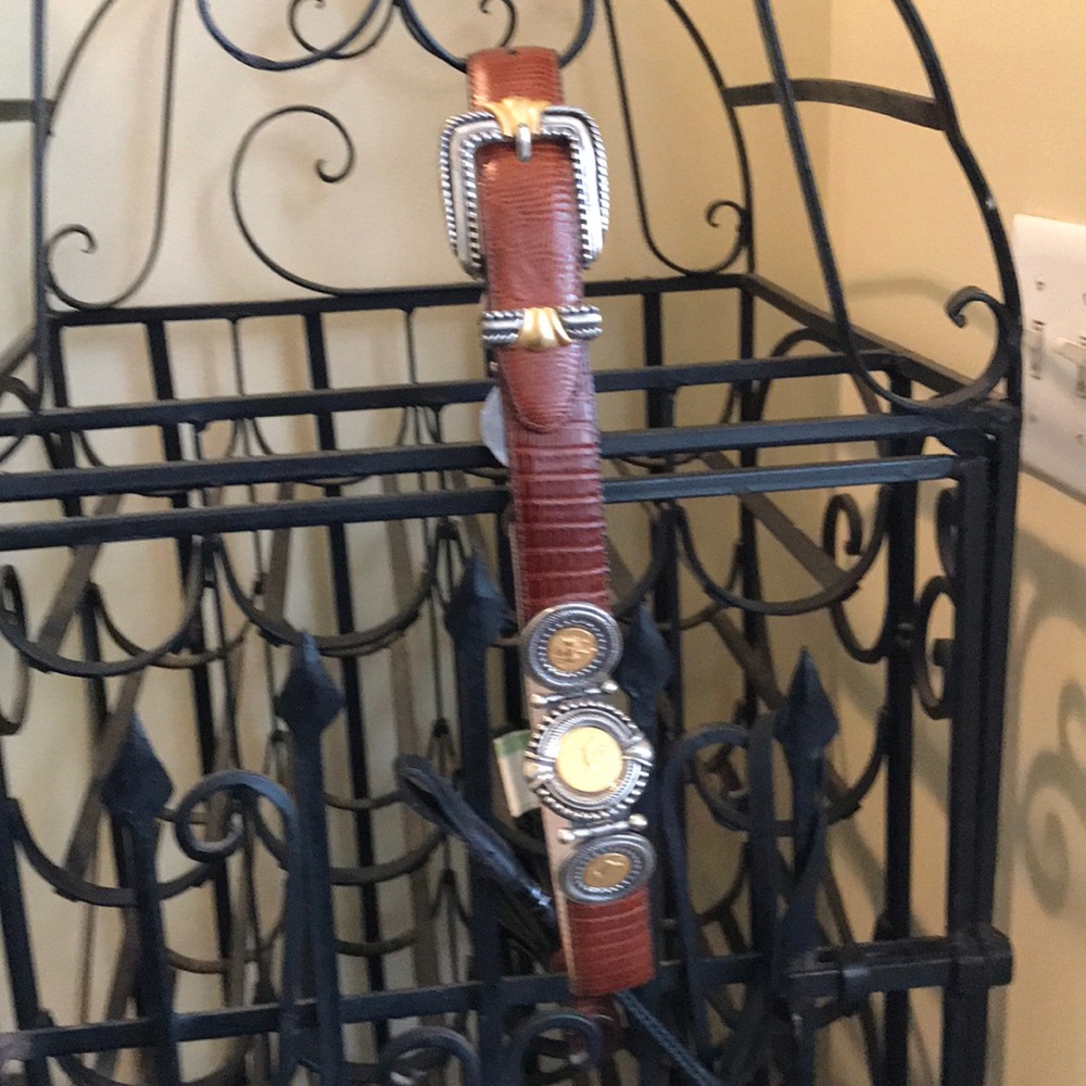 Brighton leather belt  round decorative coins